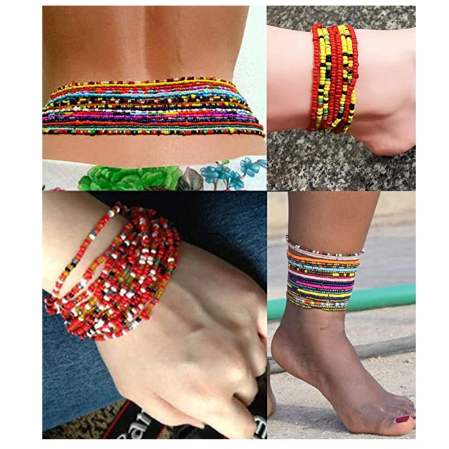 

New Sexy Bead Necklace Belly Waist Chain Bracelet Anklet Summer Bikini African Elastic String Multi-Color Body Chains Jewelry