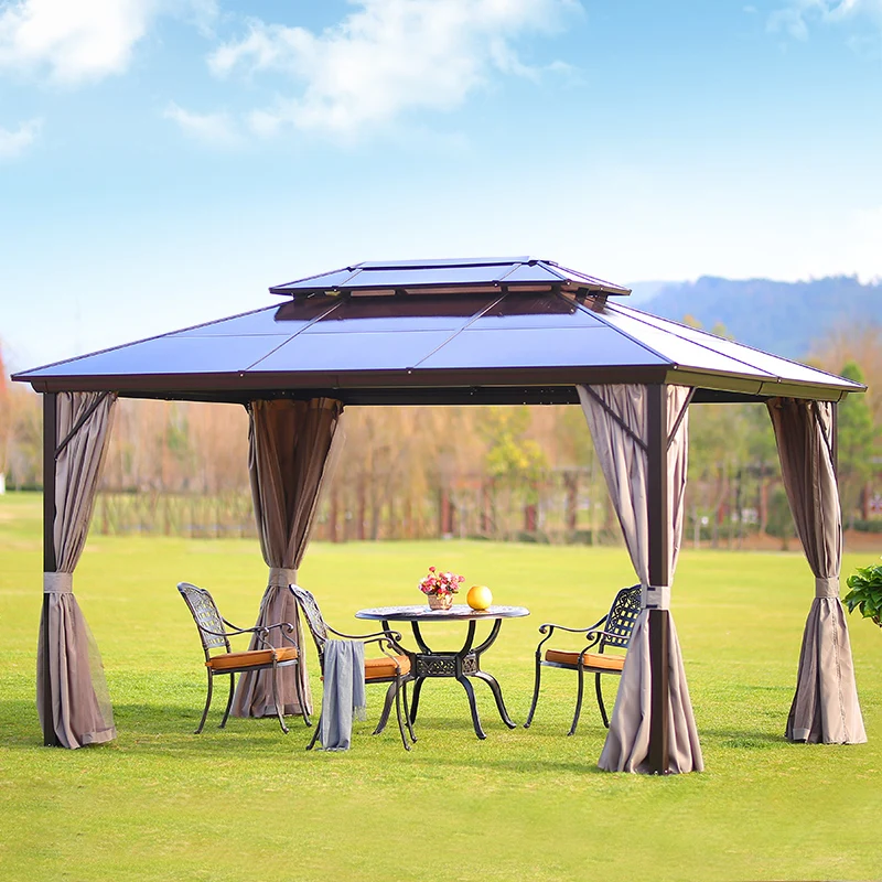 

outdoor furniture backyard sunshade Aluminum pavilion  gazebos wood garden