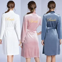 

Wholesale Women Velet Bride Robe Femme Wedding Bridesmaid Robe