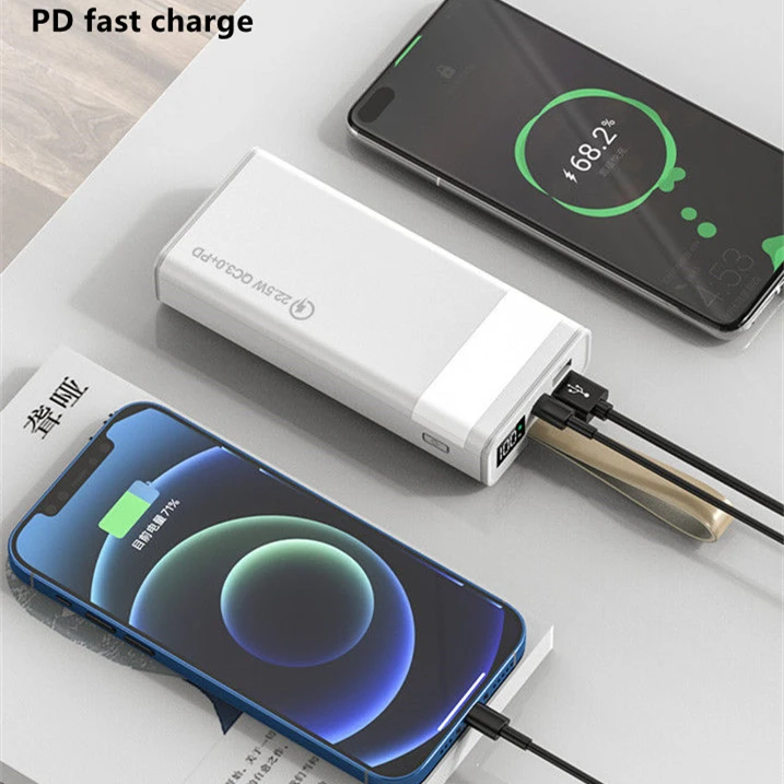 

Trending Product portable PD 22.5W bi-directional super Fast Charge High capacity 30000 mAh Power bank, Black+white