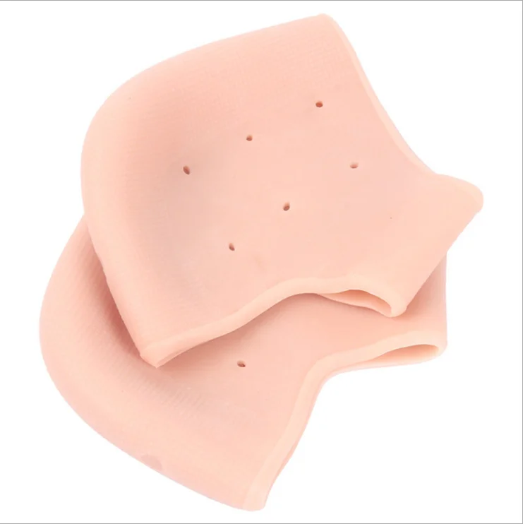 

Silicone foot anti abrasion anti dry crack heel pad relieve pain heel protection sleeve, Transparent, complexion