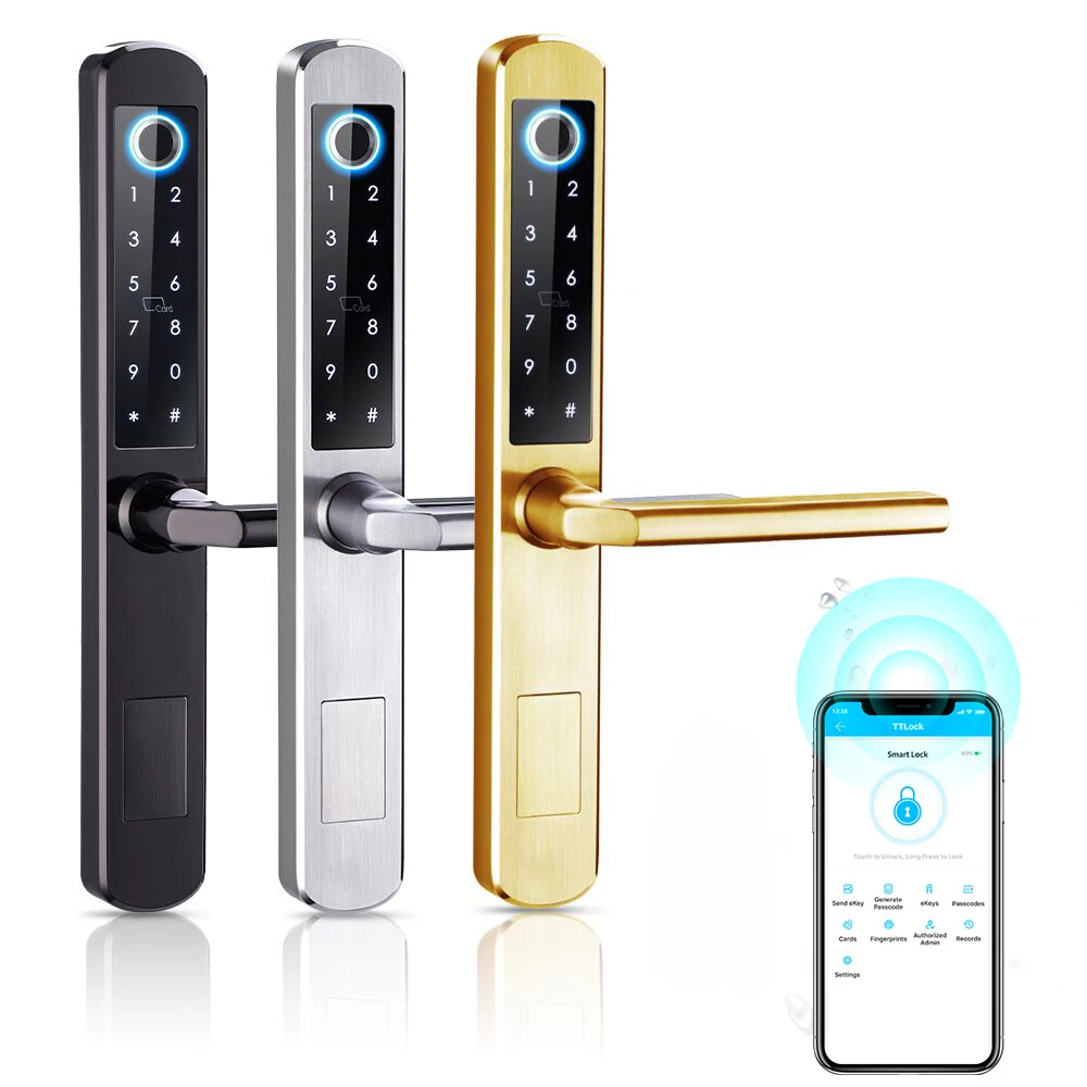 

Tediton Waterproof Stainless Steel fingerprint door lock Sliding Glass Gate Digital Aluminum Smart Door Lock