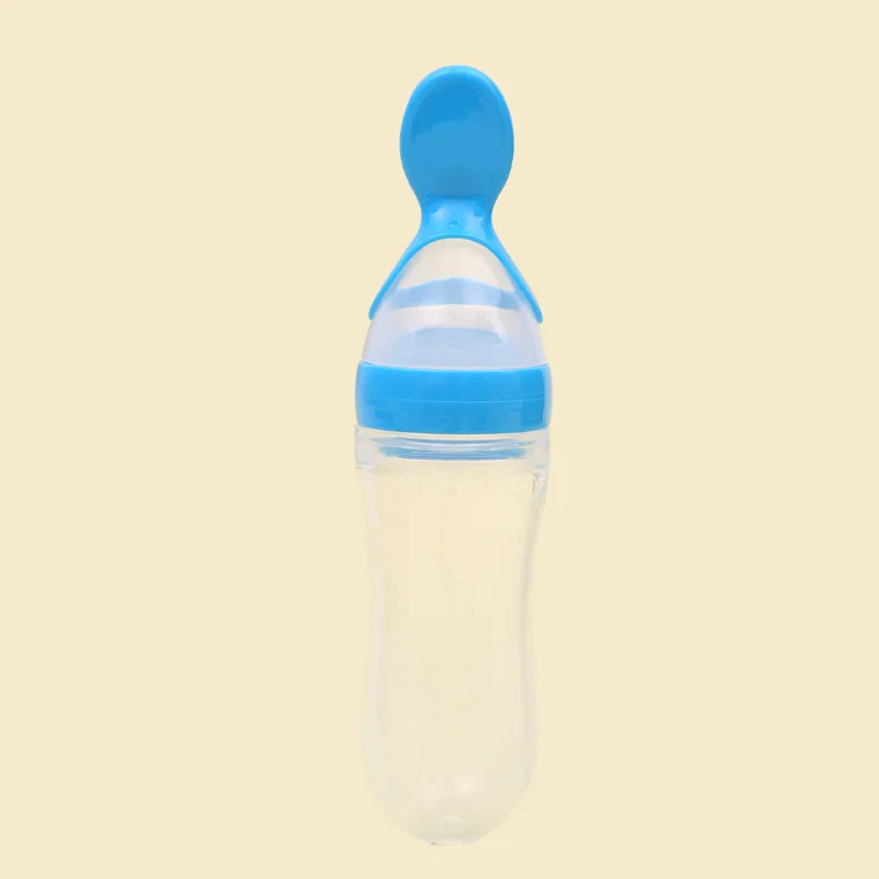 

Safety Silicone Baby Bottle With Spoon Food Supplement Rice Cereal Bottles Squeeze Spoon Milk Feeding Bottle Cup M61