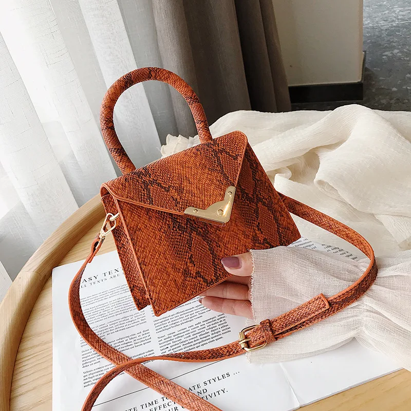 

2021 New Arrivals Chic Snake Skin Women Mini Purse Bag Ladies Handbag Serpentine Square Crossbody Bags, Customizable