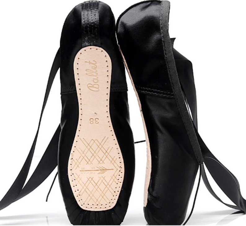 
Professional Ballet Pointe Shoes Satin Dance Slipper Flats with Toe Pad for Girl Women 