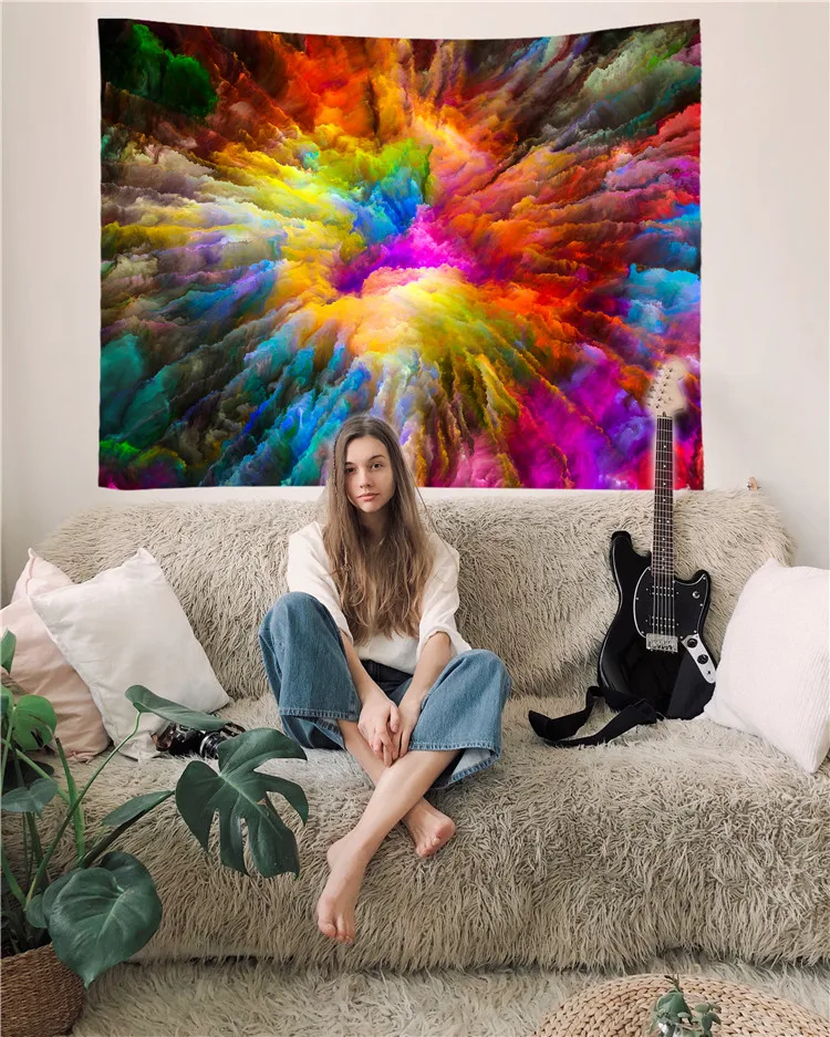 

High-end household retro printing tapestry decoration background cloth