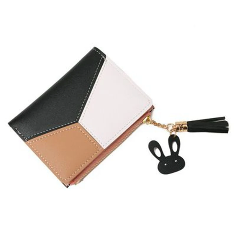 

Geometric Women Cute Pink Wallets Pocket Purse Card Holder Patchwork Wallet Lady Female Fashion Short Coin Burse Money Bag