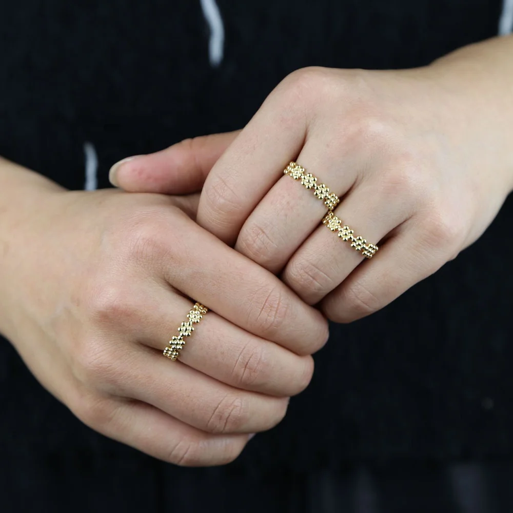 

Wholesale high quality women lady finger ring with gold color plated ball shape rings for wedding engagement band ring jewelry