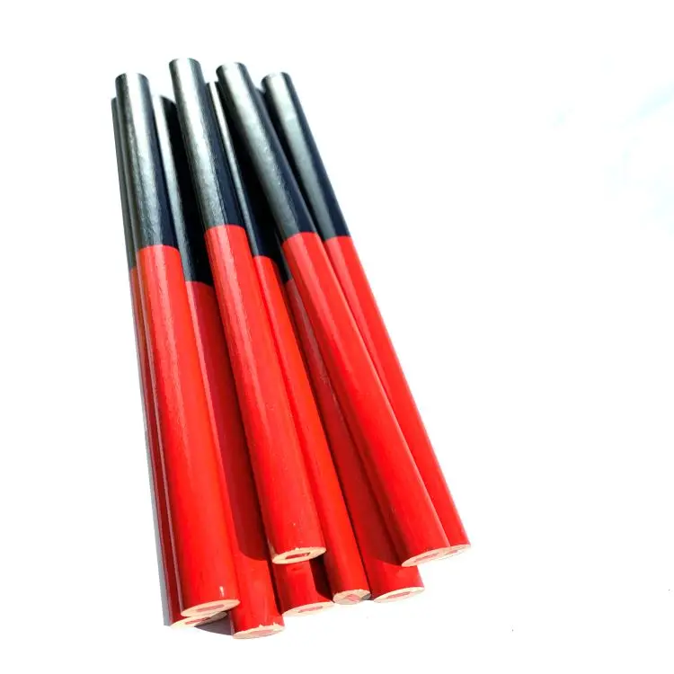 

176mm Personalized natural wood HB oval carpenter pencil bi color- red&blue lead, Customers' requirements