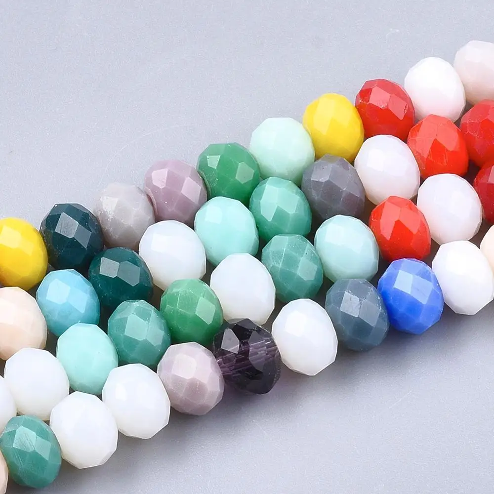 

Pandahall Faceted Rondelle Mixed Color Jewelry Making Glass Beads