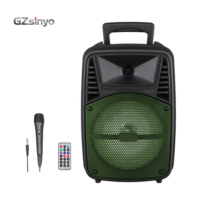 

8inch sound box rechargeable speaker with LED light and one mic