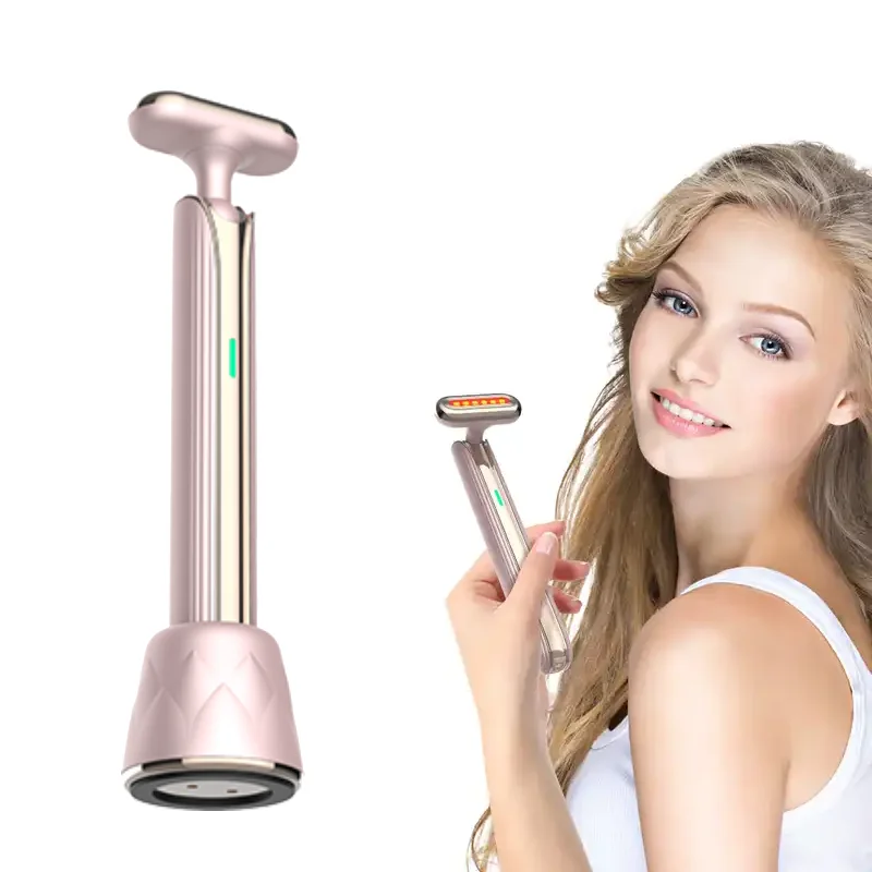 

Portable 4 in 1 Led Facial Wand Advanced LED Red Light Therapy Face EMS Skincare Eye Beauty Massager Wand