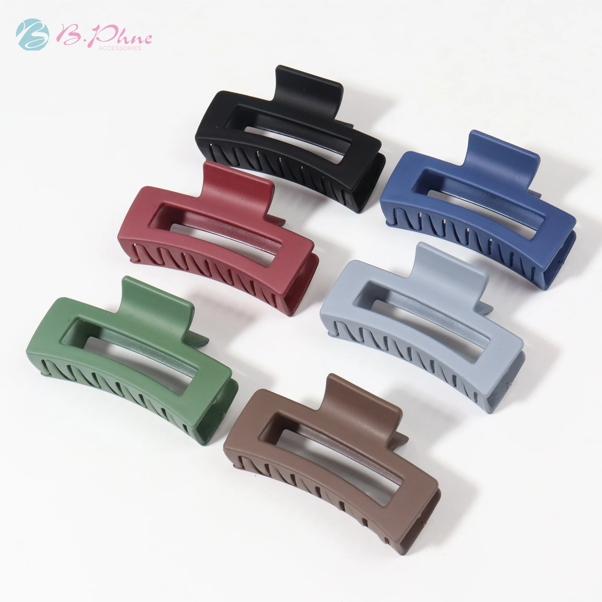 

8.5 cm Fall Accessories Frosted Square Hair Claws Solid Matte Color Bath Claw Clips for women