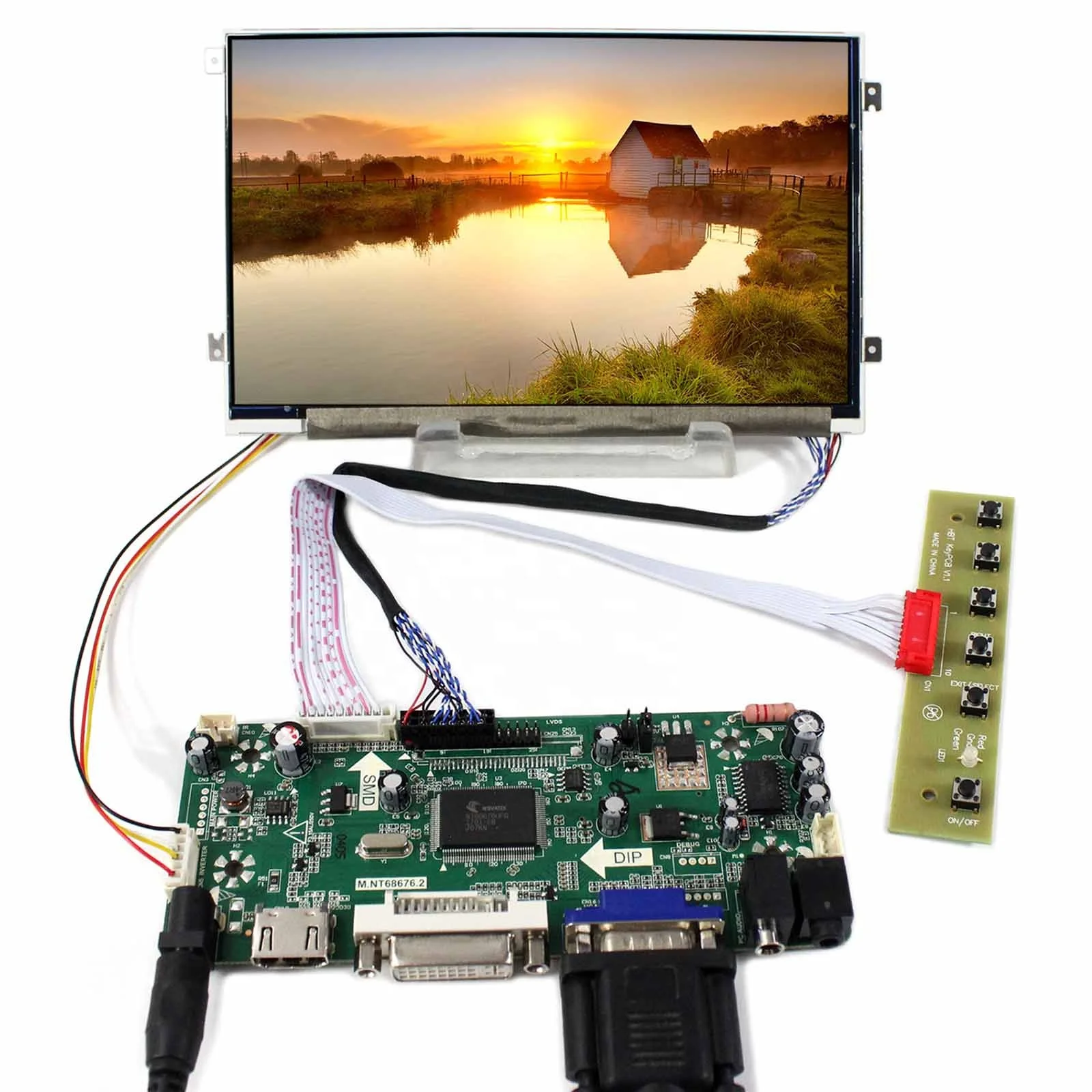 

VGA DVI AUDIO LCD controller board with  1024X600 tft lcd panel