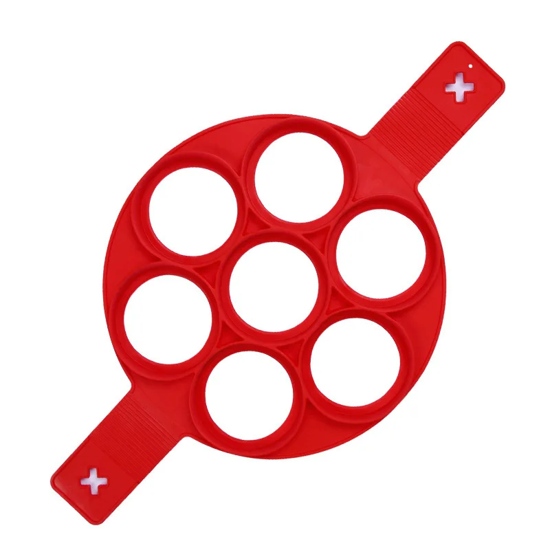 

Household silicone pancake maker non-stick cooking tool cooking egg artifact kitchen baking mold, Red