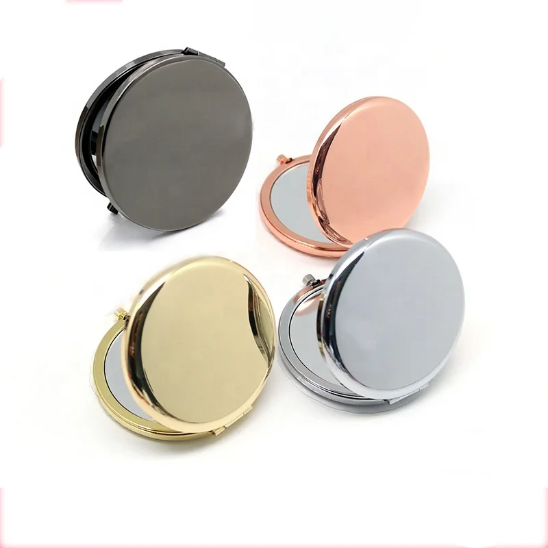 

Pocket Metal Double-sided Make Up Mirror Custom Portable Rose Gold Mini Mirror For Lady Gift, Silver, gold, rose gold,