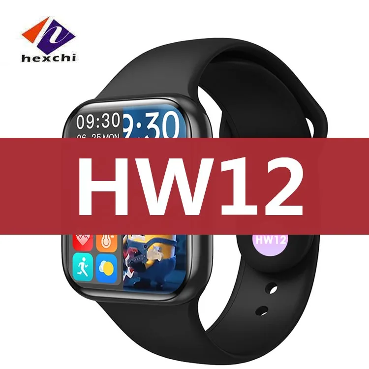 

2021 HW12 smartwatch blood pressure monitoring IP67 waterproof smart band reloj intelligente fitness tracker T500+ smart watch