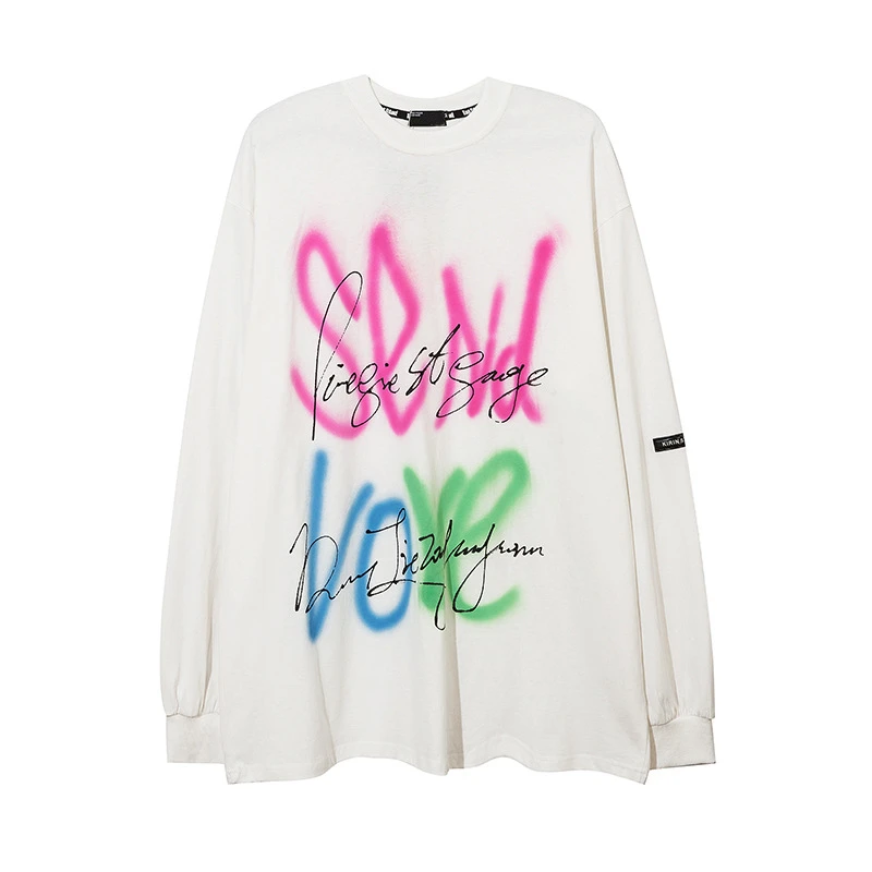 

Wholesale Hoodies Sweatshirt Mens Clothing Hip Hop Loose Round Collar Long Sleeves Couples Winter Sweatshirt, Picture color