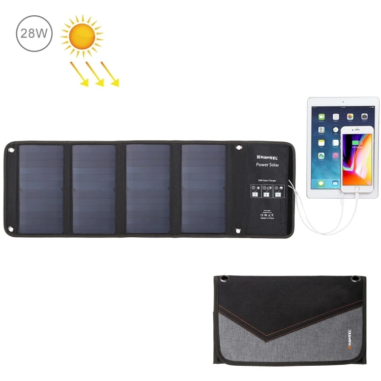 

28w Solar Power Panel For Camping Hiking Portable Solar Panel Charger Portable Solare Charger For Power BanK