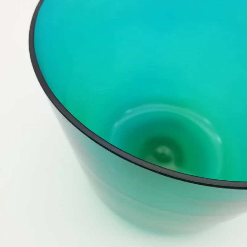 
HF Chakra tone Turquoise Color Clear Crystal Singing Bowl for sound healing 