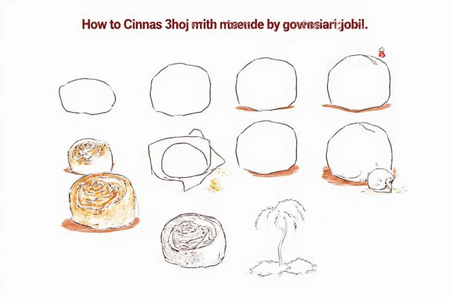 Simple oval shape for cinnamon roll drawing foundation