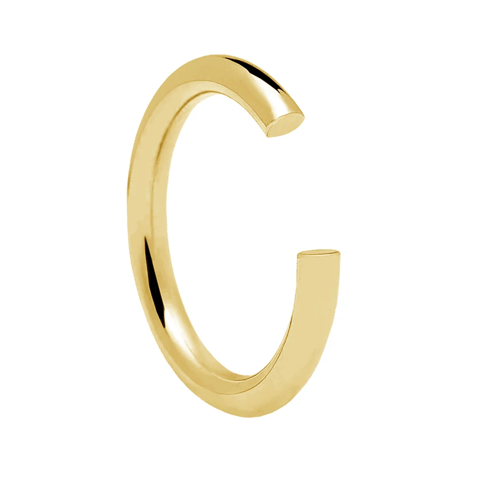 

Wholesale Fashion Jewelry Brass Ring 18k Gold Plated Simple  Open Ring for women