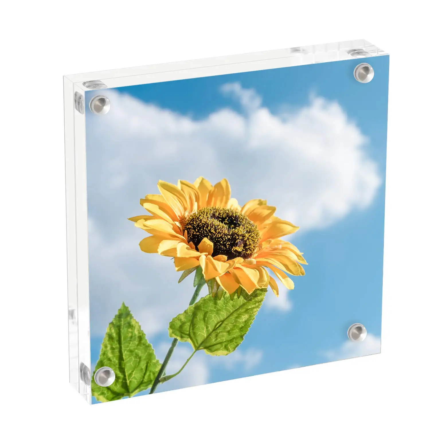 Custom Clear 4x4 Inch Double Side Acrylic Photo Frame For