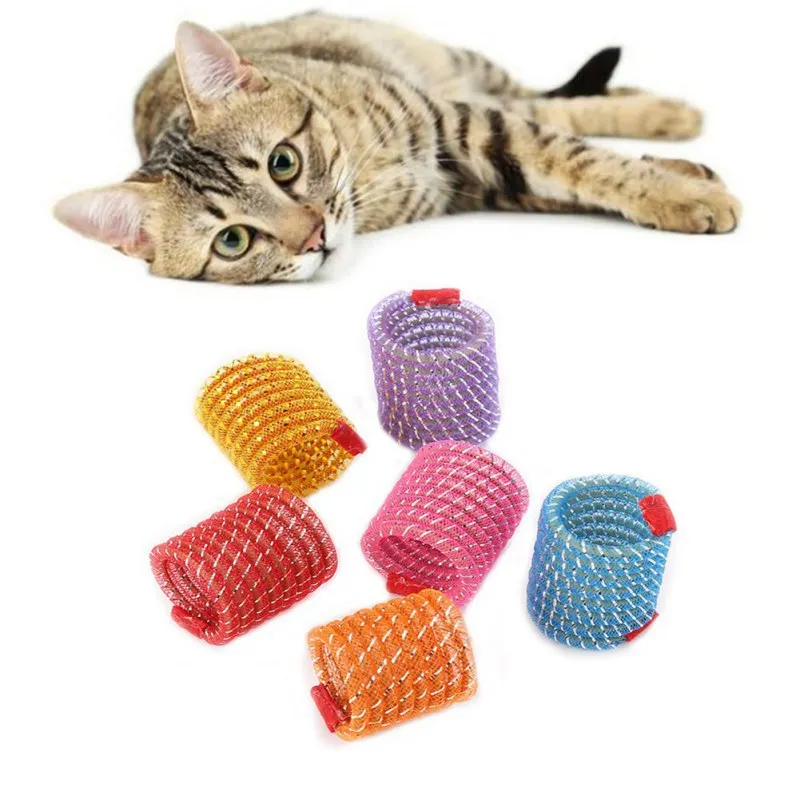 

Durable Cat Colorful Plastic Spring Toys Pet Grinding Claws Toys, Customized
