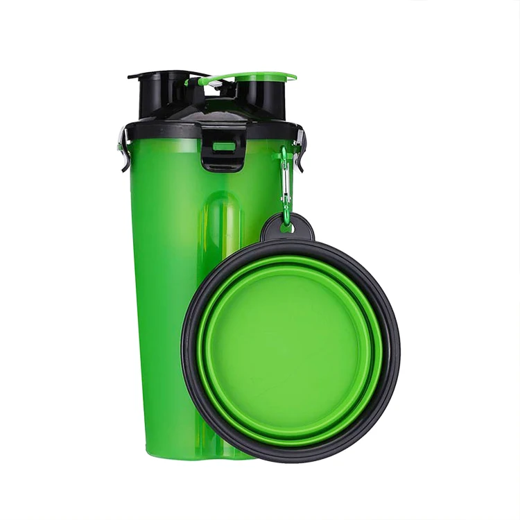 

Pet Travel Portable Dog Water Bottle Collapsible Silicone Feeder Drinking 2 in 1 Bottle, Red, orange, yellow, blue, white