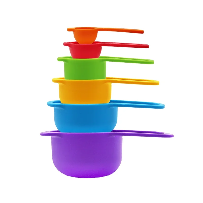 

Amazon Hot sale Professional High Quality Rainbow Measuring Cups Set of 6 Measuring Spoons, Picture