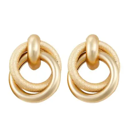 

WIIPU Fashion Simple Big Alloy Dumb Gold Drop Earrings For Women Female Geometric Trendy Earrings Vintage Jewelry