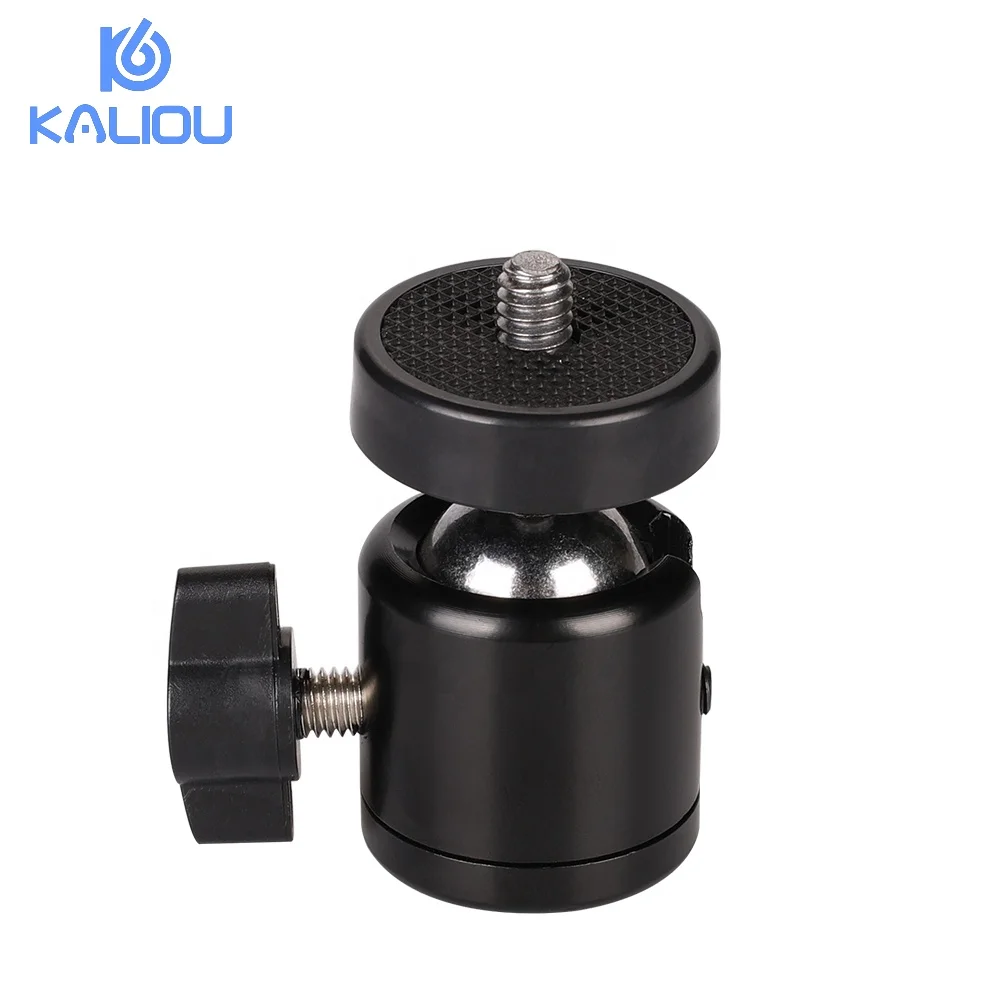 

Kaliou Professional Camera Mount Tripod 360 Degre Swivel 1/4" Screw Mini Ball Head Adapter for DSLR Camera Gopro, Black