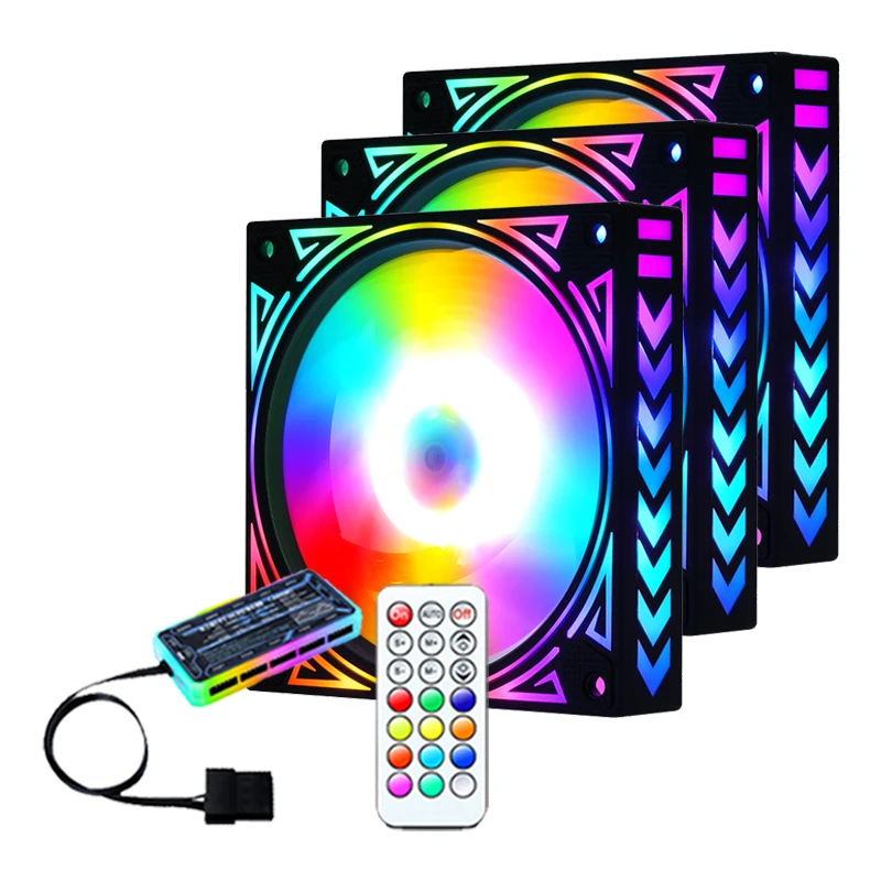 

customized 12V fan cooler 120mm game cooling PC can change color diamond LED RGB case fan for computer, Multi-color