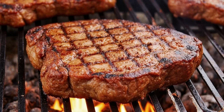 A classic steak with crusty rub