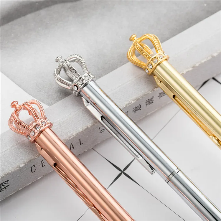 
Korean fantasy crown rotating ballpoint pen, Custom Logo Cute Ball Pen Metal Ballpoint Pen 