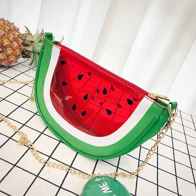 

BM9309 2021 New Arrivals Of Little Fresh Fruit Shape Bags Character Mini Crossbody Transparent Jelly Women Leather Handbags