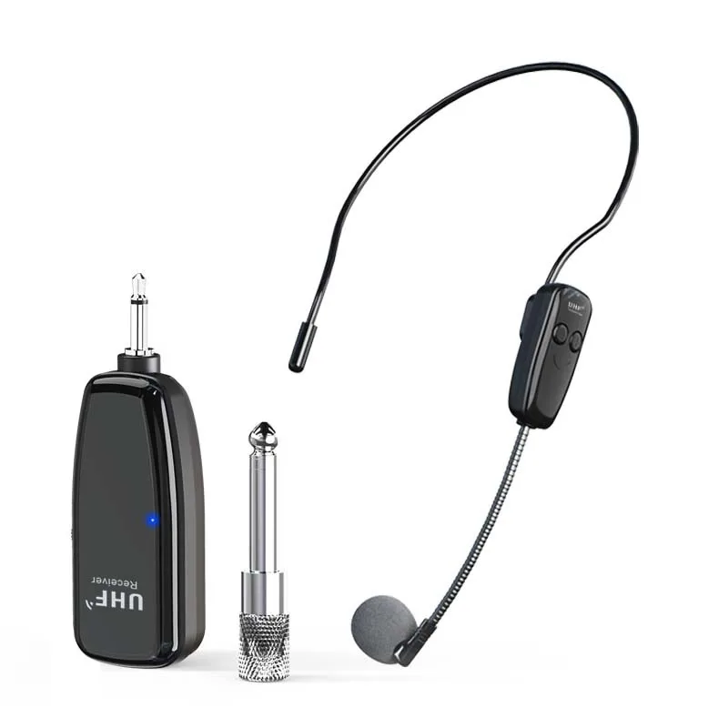 

NEW UHF Mono Omni-directional built-in 600 mah battery MIC connector wireless microphone headset