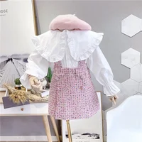 

2019 Autumn New Arrival Girls Fashion 2 Pieces Suit Top+plaid Skirt Kids Clothes Girl Set