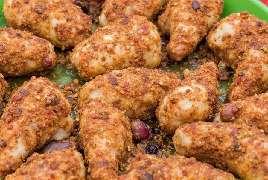 Spice rub on raw chicken breast