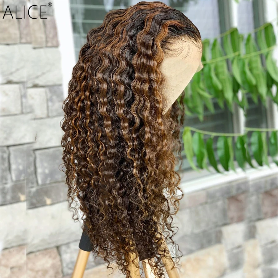 

Brazilian deep wave piano colored wig 10A Grade virgin cuticle aligned Hair 150% density highlight color lace frontal wig