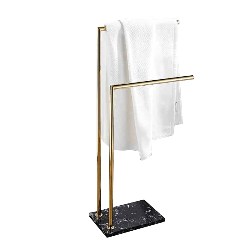 

New brushed Gold bath towel bar stand free standing household bathroom stainless steel towel racks