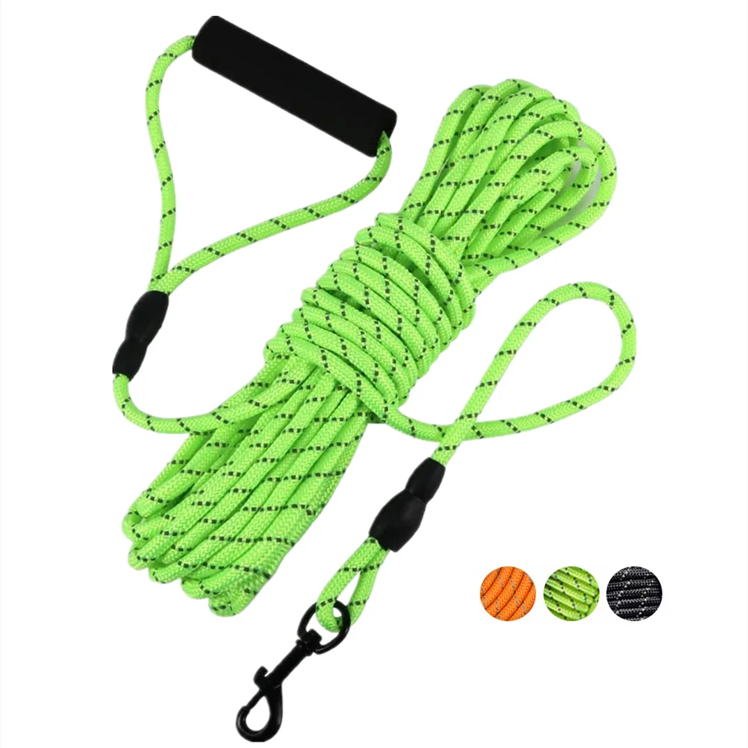 

Wholesale Reflective Nylon Rope Heavy Duty Float 6/10m Long Training Pet Dog Leash Lead, 3 colors