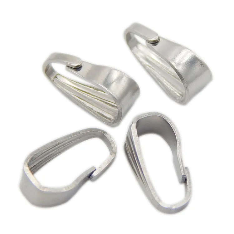 

Stainless Steel Snap Bail Hook Pinch Clip Necklace Clasps Dangle Pendant Charms Chain Connectors for Jewelry DIY