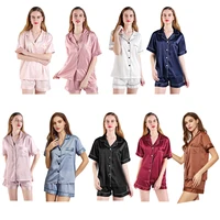 

Model custom summer sleepwear jersey flannel plaid fashion pajamas set short women silk