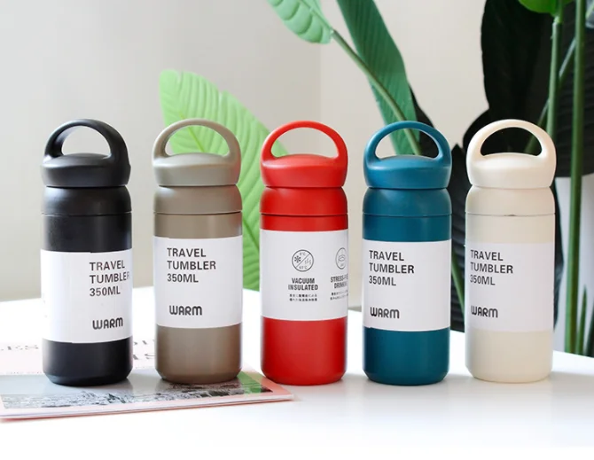 

Wholesale Japanese and Korean portable coffee cup stainless steel tumbler with handle