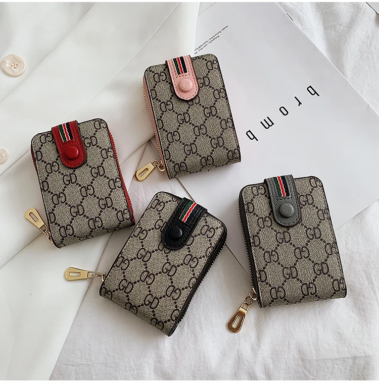 

Hot Selling Luxury ECO Pu Leather Card Holder Ladies Wallet Women Card Slot Purse for Guangzhou Supplier Good Price, 4 colors