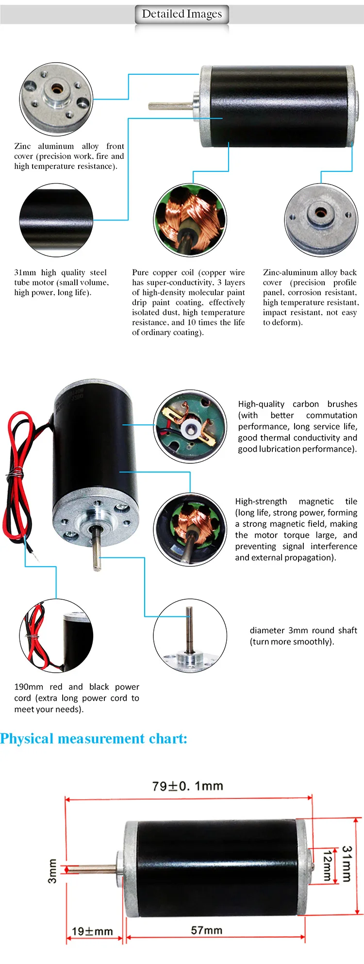 V : Others ontact us RPM 31ZY 6V/12V/24V Permanent Magnetic DC Carbon Brush Motor High Speed CW/CCW DC Motor Speed : 12V Zkenshan-DIY Motor DC Motor Easy to Install Voltage