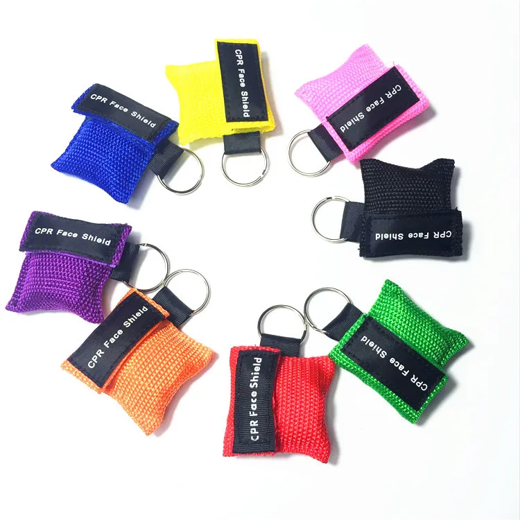 

Multi Colors Available Wholesale Cheap Cpr Face Shield Mask Life Keychain