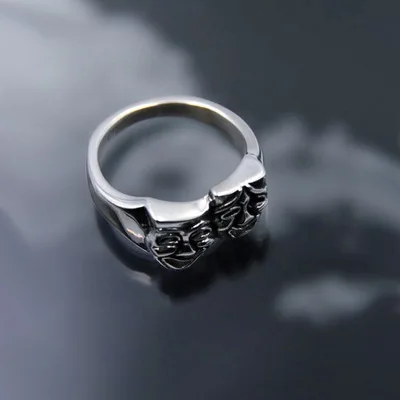 

2021 New Arrivals Designs European and American High Quality Hippop Street Rock Smile Cry Face Stainless Steel Rings