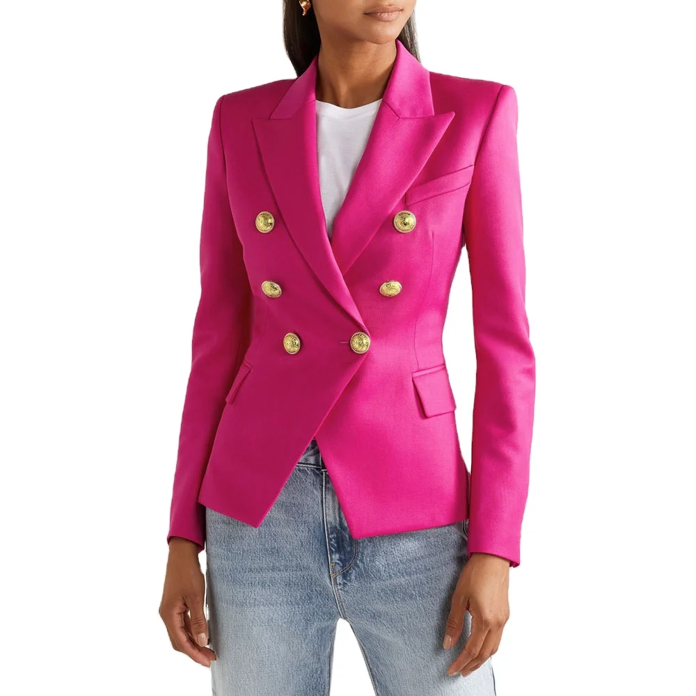 

Women Spring Autumn Long Sleeve Blazers Double Button Ladies Office Workwear Blazer Coats